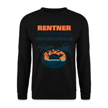 rentner lustiger spruch - Unisex Pullover - Schwarz - Vorne - Alina (178cm) & Michal (187cm)