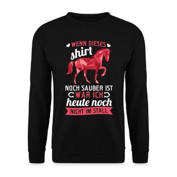 Pferde Spruch Reiterin Pferd Mädchen Reitersprüche - Unisex Pullover - Schwarz - Vorne - Alina (178cm) & Michal (187cm)
