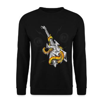 Egitarre with octopus for hard rock bassist - Unisex Sweatshirt - black - Front - Alina (178cm) & Michal (187cm)