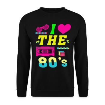I Love The 80s Gift Clothes Femmes Hommes - Sweat-shirt Unisexe - noir - Devant - Alina (178cm) & Michal (187cm)