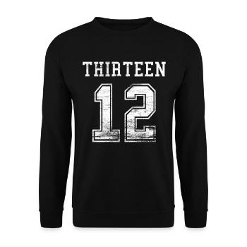 Football 12 Dreizehn - Unisex Pullover - Schwarz - Vorne - Alina (178cm) & Michal (187cm)