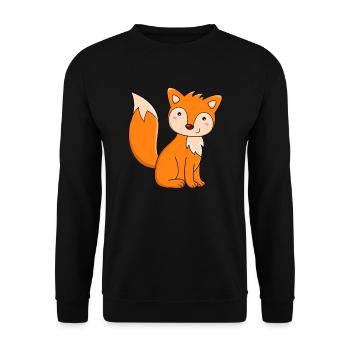 Fuchs Kinder Damen Herren - Unisex Pullover - Schwarz - Vorne - Alina (178cm) & Michal (187cm)