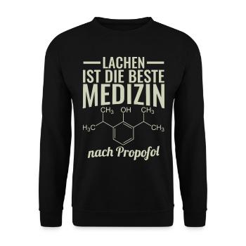 Sarkasmus Propofol Strukturformel - Unisex Pullover - Schwarz - Vorne - Alina (178cm) & Michal (187cm)