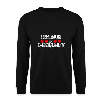 Urlaub in Deutschland Urlaub Geschenkidee - Unisex Pullover - Schwarz - Vorne - Alina (178cm) & Michal (187cm)