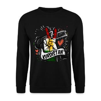 Kurdistan Kurde Kurden Geschenk azadi Rojava irak - Unisex Pullover - Schwarz - Vorne - Alina (178cm) & Michal (187cm)