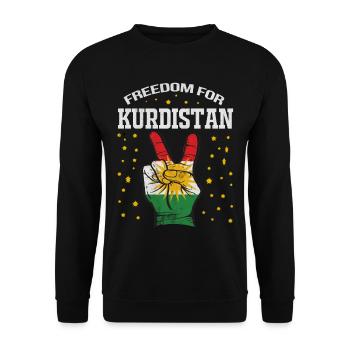 Kurdistan Kurde Kurden Geschenk azadi Rojava irak - Unisex Pullover - Schwarz - Vorne - Alina (178cm) & Michal (187cm)