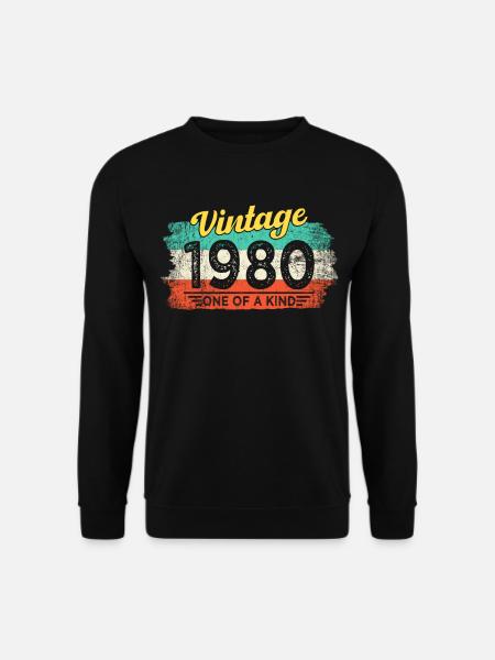 Vintage Jahrgang 1980 Retro 41 Jahre Geburtstag - Unisex Pullover - Schwarz