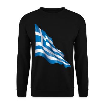Greece flag - Unisex Sweatshirt - black - Front - Alina (178cm) & Michal (187cm)