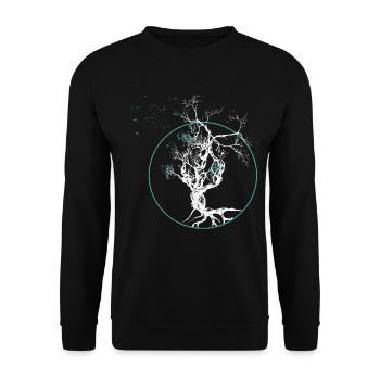 Vegvisir Futhark Runes, Viking Symbol - Unisex Sweatshirt - black - Front - Alina (178cm) & Michal (187cm)