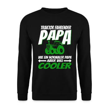 Papa en tracteur comme un papa normal... - Sweat-shirt Unisexe - noir - Devant - Alina (178cm) & Michal (187cm)