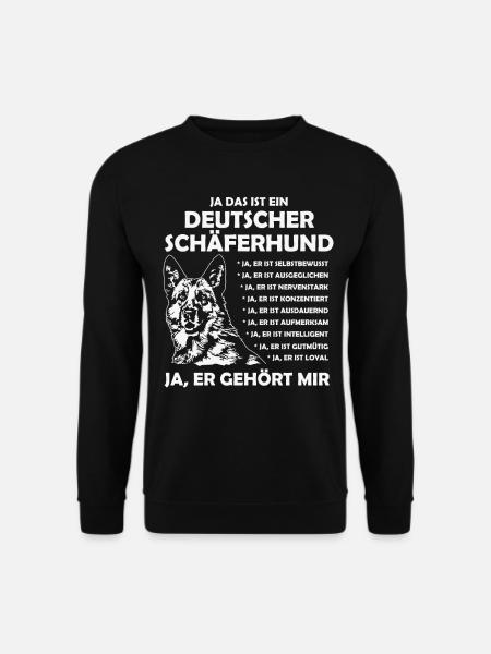Schäferhund T Shirt Geschenk für Hundebesitzer - Unisex Pullover - Schwarz