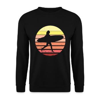 Surfeuse surfeuse vintage surfeur - Sweat-shirt Unisexe - noir - Devant - Alina (178cm) & Michal (187cm)