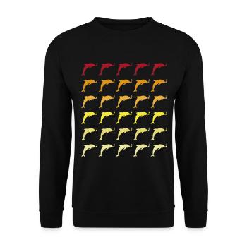 Dauphin rétro et modèle vintage - Sweat-shirt Unisexe - noir - Devant - Alina (178cm) & Michal (187cm)