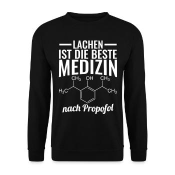 Anästhesie Anästhesist Strukturformel Propofol - Unisex Pullover - Schwarz - Vorne - Alina (178cm) & Michal (187cm)
