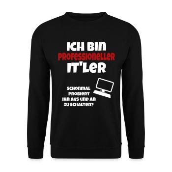 Computer PC Laptop Office IT'ler - Unisex Pullover - Schwarz - Vorne - Alina (178cm) & Michal (187cm)