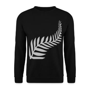 Maori Feder Federn - Unisex Pullover - Schwarz - Vorne - Alina (178cm) & Michal (187cm)