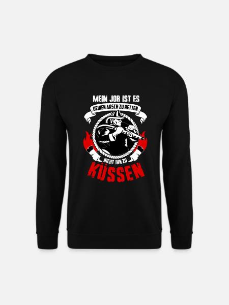 Lustiger Feuerwehrmann Spruch Feuerwehr Geschenk - Unisex Pullover - Schwarz