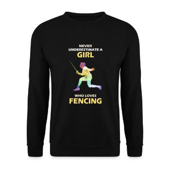 Fencing Funny Fence Sport Gift for Fencer - Unisex Sweatshirt - black - Front - Alina (178cm) & Michal (187cm)