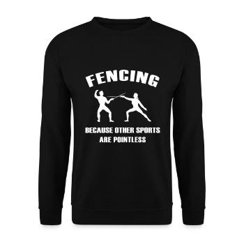 Fencing Funny Fence Sport Gift for Fencer - Unisex Sweatshirt - black - Front - Alina (178cm) & Michal (187cm)