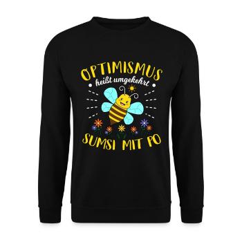 Optimismus Sumsi Mit Po Bienen Imker Lustiges Spaß - Unisex Pullover - Schwarz - Vorne - Alina (178cm) & Michal (187cm)