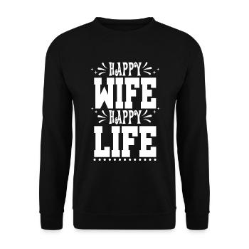 Beziehung Ehe Valentinstag - Unisex Pullover - Schwarz - Vorne - Alina (178cm) & Michal (187cm)