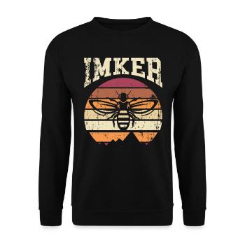 Imker - Unisex Pullover - Schwarz - Vorne - Alina (178cm) & Michal (187cm)