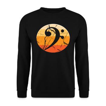 Bass Vintage Noten - Unisex Pullover - Schwarz - Vorne - Alina (178cm) & Michal (187cm)