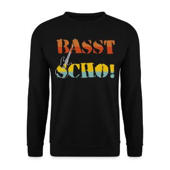 Bass mit Gitarre - Unisex Pullover - Schwarz - Vorne - Alina (178cm) & Michal (187cm)