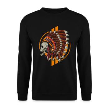 Cadeau Apache amérindien - Sweat-shirt Unisexe - noir - Devant - Alina (178cm) & Michal (187cm)