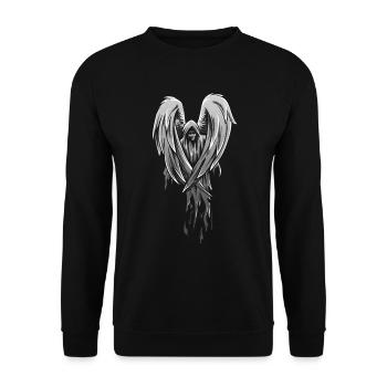 Broken Angel Böser Engel Gothic Satan Geschenk - Unisex Pullover - Schwarz - Vorne - Alina (178cm) & Michal (187cm)