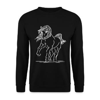 Horse brown colt foal pony stallion cold blood - Unisex Sweatshirt - black - Front - Alina (178cm) & Michal (187cm)