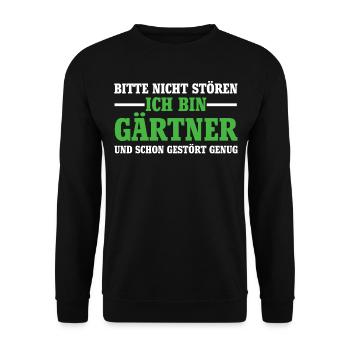 Gärtner Gartenbau - Unisex Pullover - Schwarz - Vorne - Alina (178cm) & Michal (187cm)