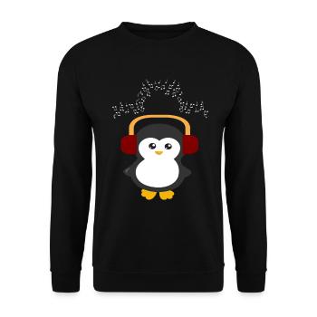 Lecteurs de musique de pingouin - Sweat-shirt Unisexe - noir - Devant - Alina (178cm) & Michal (187cm)