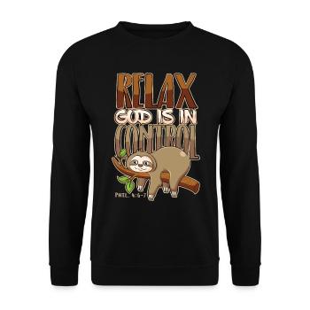 God has everything under control Christianity Bible - Unisex Sweatshirt - black - Front - Alina (178cm) & Michal (187cm)