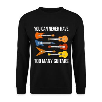 Never Too Many Electric Guitars Funny Guitarist Mus - Unisex Sweatshirt - black - Front - Alina (178cm) & Michal (187cm)