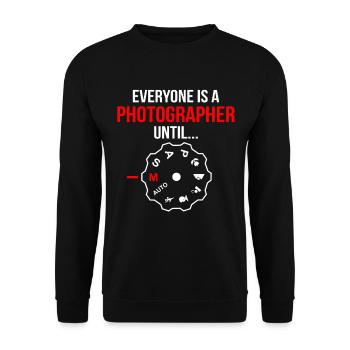 Photographer Gift Camera Manual Aperture Time Fot - Unisex Sweatshirt - black - Front - Alina (178cm) & Michal (187cm)