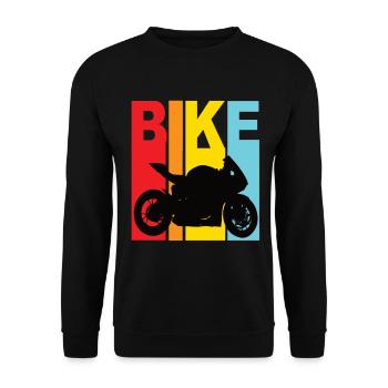 Motorrad Motorradfahrer Bike Maschine Biker - Unisex Pullover - Schwarz - Vorne - Alina (178cm) & Michal (187cm)
