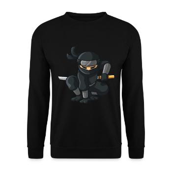 Ninja avec katana - Sweat-shirt Unisexe - noir - Devant - Alina (178cm) & Michal (187cm)
