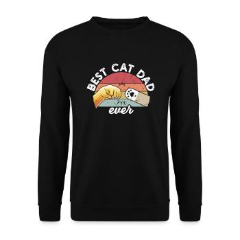 Best Cat Dad Ever - Unisex Sweatshirt - black - Front - Alina (178cm) & Michal (187cm)