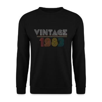vintage 1983 - Unisex Sweatshirt - black - Front - Alina (178cm) & Michal (187cm)