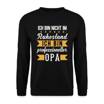 Rentner Opa witziger Rente Ruhestand Spruch - Unisex Pullover - Schwarz - Vorne - Alina (178cm) & Michal (187cm)