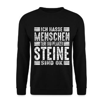 Sorry Hab Nicht Zugehört - Unisex Pullover - Schwarz - Vorne - Alina (178cm) & Michal (187cm)