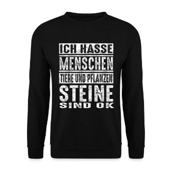 Schüler Lehrer Lustiger Spruch - Unisex Pullover - Schwarz - Vorne - Alina (178cm) & Michal (187cm)