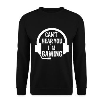 Gamer Geschenk - Unisex Pullover - Schwarz - Vorne - Alina (178cm) & Michal (187cm)