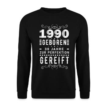30 man perfection July 1990 30th birthday - Unisex Sweatshirt - black - Front - Alina (178cm) & Michal (187cm)