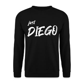 Diego Name - Unisex Pullover - Schwarz - Vorne - Alina (178cm) & Michal (187cm)