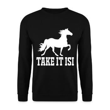 Icelandic horse Tölt Western horse - Unisex Sweatshirt - black - Front - Alina (178cm) & Michal (187cm)