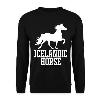 Cheval islandais - Sweat-shirt Unisexe - noir - Devant - Alina (178cm) & Michal (187cm)