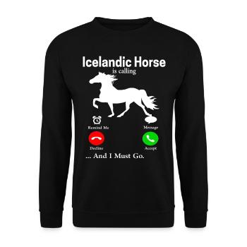 Icelandic horse Tölt Iceland saga Isi gift Icelanders - Unisex Sweatshirt - black - Front - Alina (178cm) & Michal (187cm)