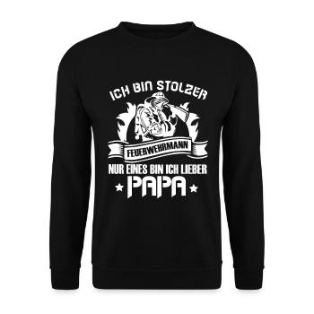 Feuerwehrmann Vater Feuerwehr Papa Geschenk - Unisex Pullover - Schwarz - Vorne - Alina (178cm) & Michal (187cm)
